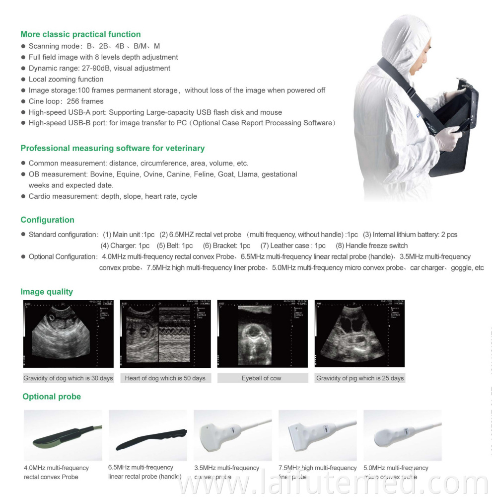 Portable Animal Veterinary Ultrasound for Medical Diagnostic Imaging Center Vet Using